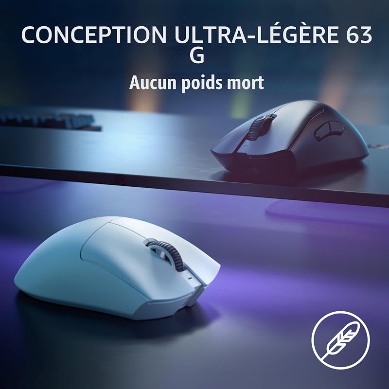 DeathAdder V3 Pro - Souris Esports Ergonomique sans Fil Légère (Design léger 63g, Capteur Optique Focus Pro 30K, Commutateurs de Souris Gen-3, sans Fil HyperSpeed) Noir — photo 5 sur 8