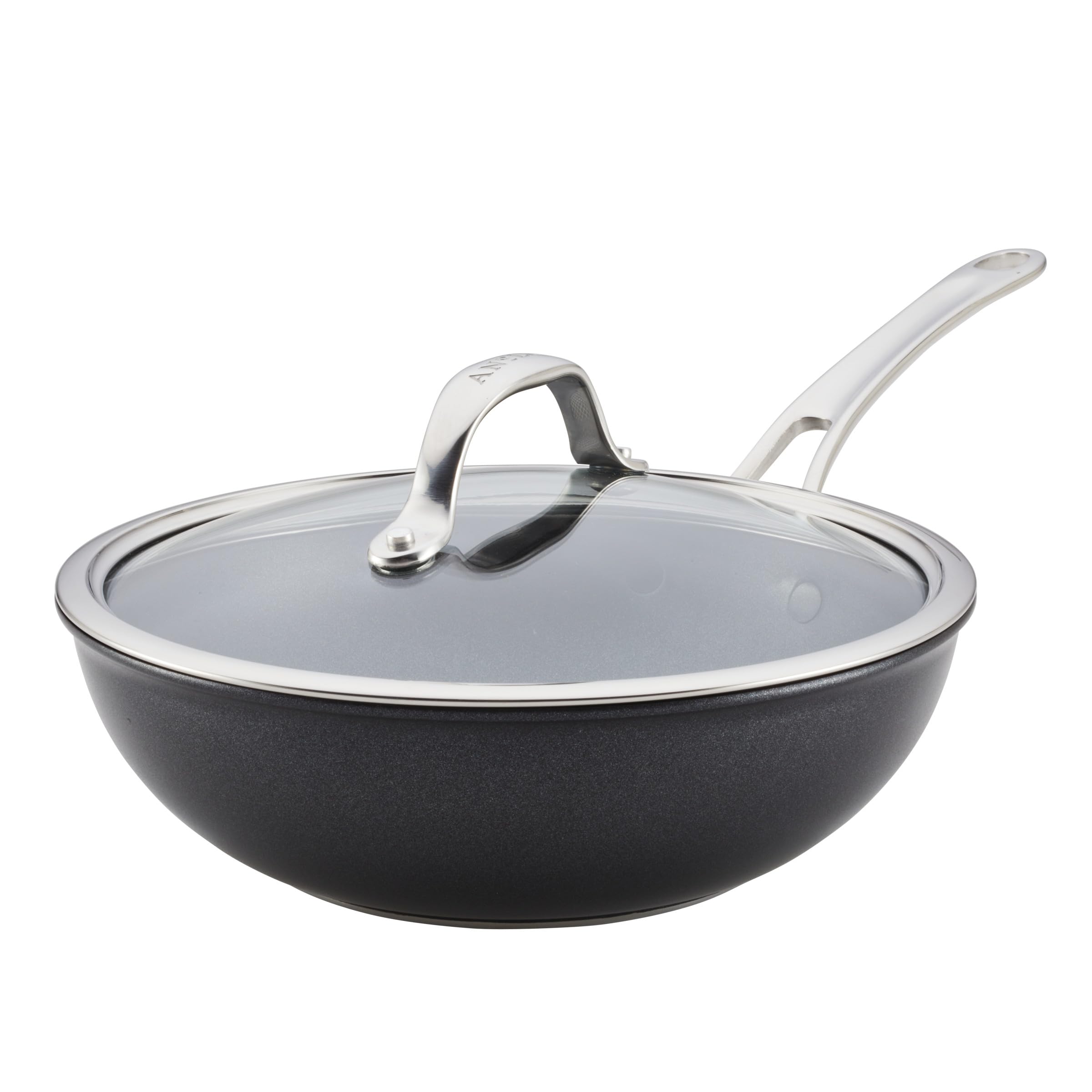 Anolon X Hybrid Nonstick Induction Stir Fry Wok Pan Cookware with Lid, Dishwasher Safe, Compatible with All Stovetops, 10 Inch – Charcoal Gray