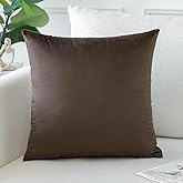 Artscope Luxury Velvet Pillow Covers Decorative Square Pillowcases Soft Solid Cushion Cases for Couch Sofa Bedroom Home Decor 20x20 Inch Chocolate Brown