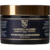 Caswell-Massey Heritage Woodgrain Sandalwood Shave Cream, Natural Men’s Shaving Cream for Smooth Beard Shaving, Soothing for Sensitive Skin, USA Made, 8 Fl Oz