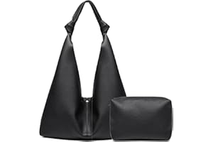JOREBILL Vegan Leather Hobo Purses set, Slouchy Shoulder Bag Knotted Hobo Bags for Women with a small purse