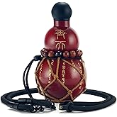 Kearnybo Gourd Water Bottle Tritan BPA-Free 210°F Heat Resistant - Leak-Proof Push-On Rubber Stopper, Stylish Gradient Colors with 2 Versatile Straps for Hanging - Durable (Red Crack)