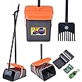 ilongood Pooper Scooper Swivel Bin & Rake Kit with 55 Waste Bags, 46" Long Handle Adjustable Portable Non-Breakable Dog Pooper Scooper Easy to Clean Pet Waste