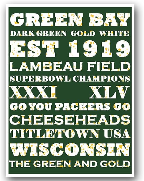 Atlas Green Bay Packers Poster Subway Style Art Football Nfl Print 12x16 Amazon Ca Generic