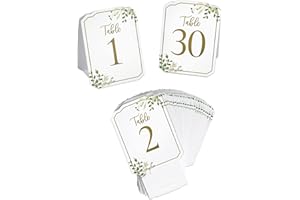 Lillian Rose Botanical Greenery Table Number Tent Cards 1-30