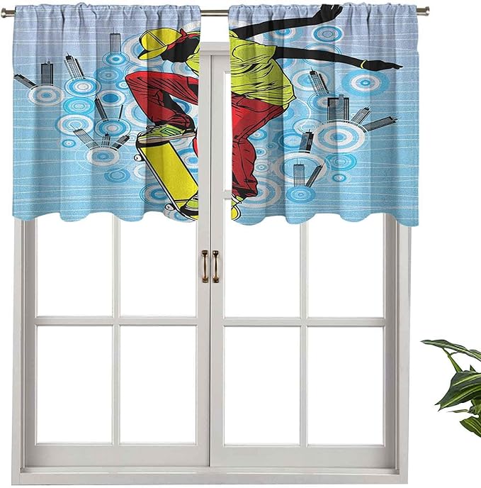 Hiiiman Cortina térmica aislada para decoración del hogar, cenefa de