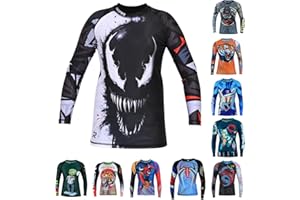 ROAR-INT Roar BJJ Kid's MMA Rash Guard Training No-Gi and Gi Jiu Jitsu Rashguard MMA Grappling Compression Shirts Wrestling