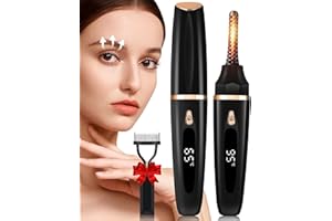 BEAUTYCURLS Heated Eyelash Curlers - Eye Lash Curler Heat with Eyelash Comb - Electric Eyelash Curler - Rizador De Pestañasey LED Display 3 Temp Settings USB Charge Natural Curling 24H for Women Makeup Tool Gifts