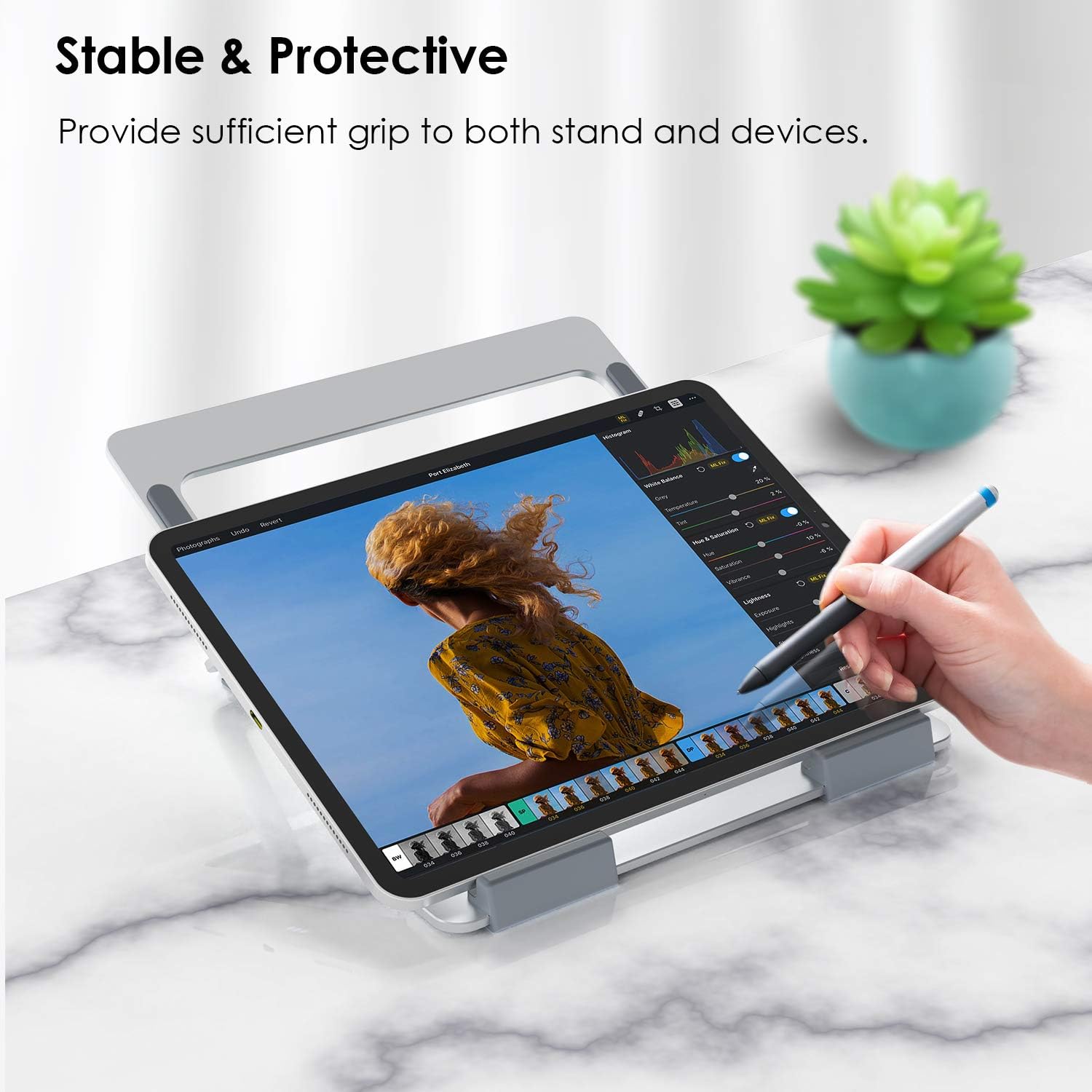KTRIO Laptop Stand for Desk, Ergonomic Laptop Tablet Stand, Foldable Laptop Stands, Portable Adjustable 5 Position Laptop Stand, Compatible with MacBook, Dell XPS, HP, 10-15.6" Laptops, Silver: Office Products