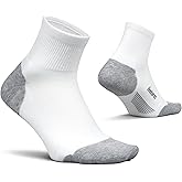 Feetures Elite Max Cushion Quarter Sock- Athletic Running Socks for Men & Women, Targeted Compression, Moisture Wicking