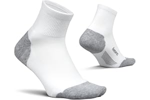 Feetures Elite Max Cushion Quarter Sock- Athletic Running Socks for Men & Women, Targeted Compression, Moisture Wicking
