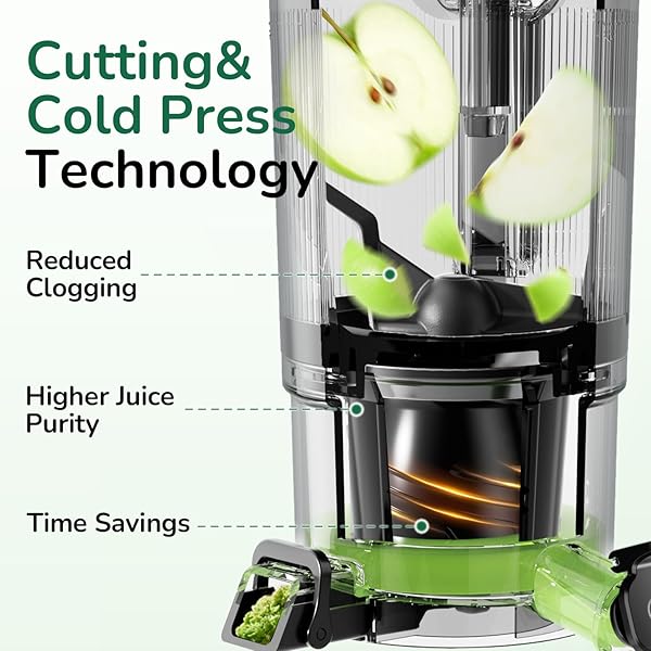 CANOLY C16 COLD PRESS JUICER, 6″ EXTRA WIDE FEED CHUTE, 3-IN-1 STRAINERS (JUICE & SORBET & NUT MILK), POWERFUL AC BRUSHLESS MOTOR, SELF PRECUT SYSTEM, JUICER MACHINES WITH BPA-FREE (SPACE GRAY)