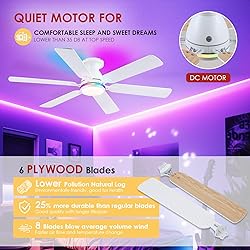 Ceiling Fans with Lights- 52" RGB Low Profile