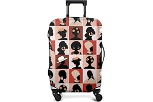 hswosnas Luggage Cover Approved Cute Travel Suitcase Protector African American Elastic Washable Baggage Covers for 21-24 inch Girl Luggage (M)