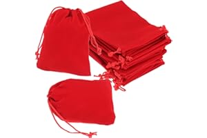 uxcell 20pcs Velvet Bags with Drawstrings 4 x 4.7 Inch Small Jewelry Pouches Gift Bags for Jewelry Packaging Organizing and S