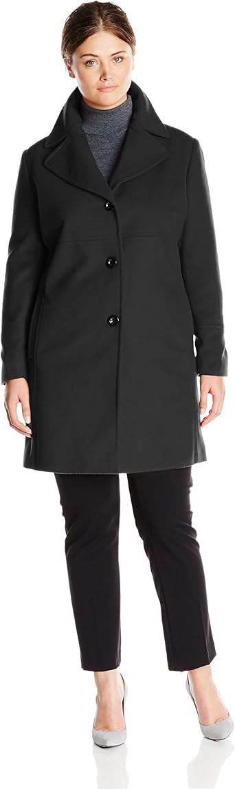 plus size single breasted coat