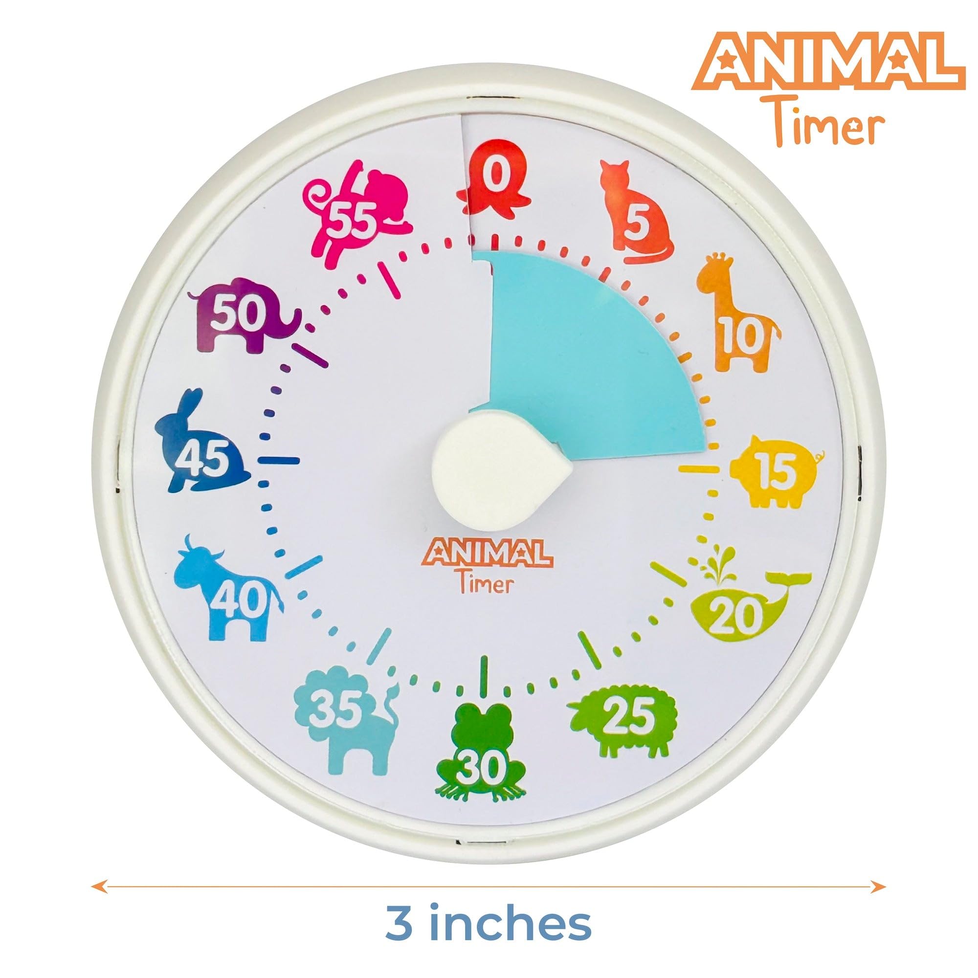 Animal Visual Timer and Color Timer for Kids, Preschoolers & Toddlers - Silent Classroom and Home 60-Minute Countdown Clock, Time Management Tool (Animal Timer)