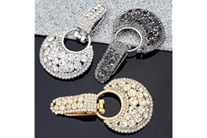 Cloak Clasp Fasteners 3 Inch Alloy Rhinestone Sweater Buckle for Cardigan Shawl Coat Jacket