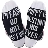 GJTIM 2 PAIRS Funny Grandpa Gift Poppy Socks Father's Day Birthday Christmas Gift Socks for Dad Grandpa (Poppy Resting)