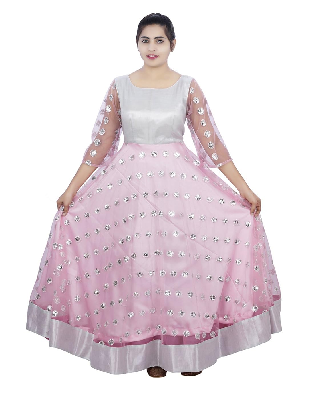 baby pink long frock