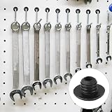 PEUTIER 60pcs Black Silicone Pegboard Hook Locks Stoppers for 1/4 Inch Hooks view 7