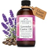 HERITAGE STORE USDA Organic Castor Oil with Lavender, Cold Pressed | Nourish hair and skin with organic castor oil and a soothing lavender scent.