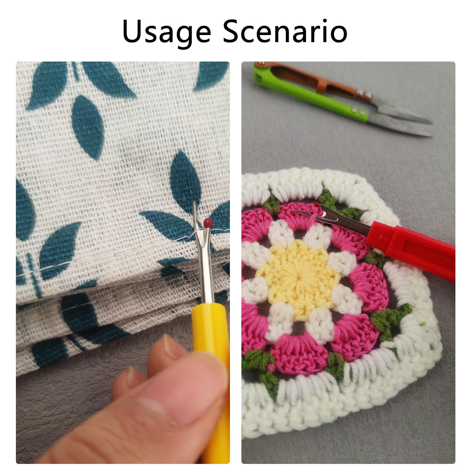 GDMINLO 5 Pieces Colorful Seam Ripper Assortment Thread Remover Kit 2 Big and 2 Small Handy Stitch Sewing Tools with 1 Scissors for Removing Unwanted Hems and Seams