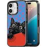 Bouvardia for iPhone 16 Case, Cute Design for Women & Girls, Protective & Aesthetic, Gray Bumper - Cat & Polka Dots