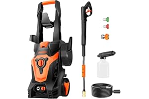 PowRyte Electric Pressure Washer, Foam Cannon, 2 Different Pressure Tips, Power Washer, 3500 PSI 2.4 GPM