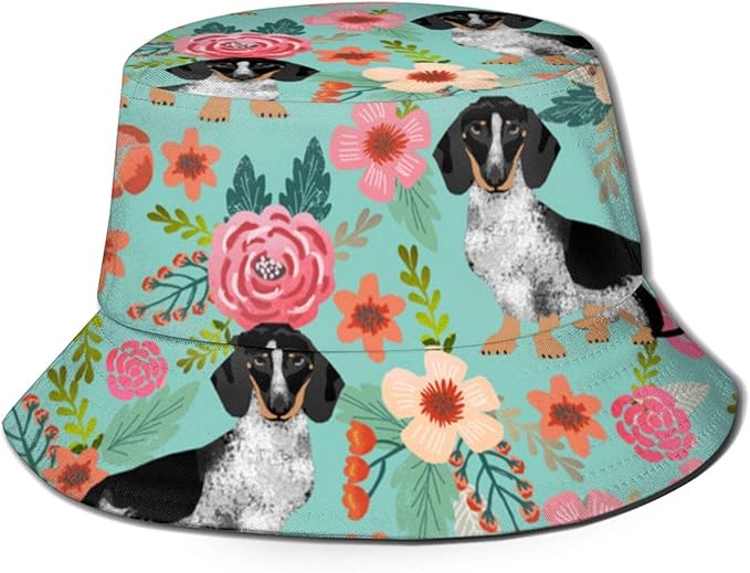 GMGMJ Wiener Hundehut, mit Blumen, Dackel, Pie Glatze Hund, Fischerhut