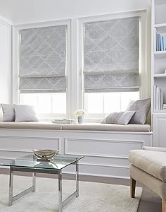 Curtainworks 6Z200601SV Damask Window Shade, 23" W x 64" L, Silver