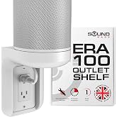 Sound Bass ERA100 Shelf Wall Outlet AC, White, Plug Mount Organizer | Compatible with Sonos ERA 100 &amp; ERA 100 SL, Bathroom, Kitchen, Bedrooms, Cord Tidy, Easy Installation, Mounting Kit Included