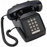 SIXDEFLY Vintage Corded Landline Phone, Classic Retro Desktop Telephone with Mechanical Button, Wired Fixed Phone for Home, Office, Hotel Decor &amp; Daily Calling