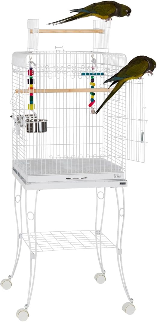 white budgie cage