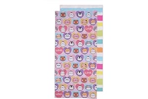 QQP Microfiber Kids Beach Towels & Pouch,60"x30"Lightweight Sand Free Quick Dry Beach Towels for Kids,Personalized Cute Double Sided Patterns Travel Towels for Boys & Girls（Hearts）