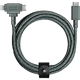 Native Union Belt Cable Duo – 5ft Ultra-Strong Braided Universal Charging Cable – Made with Recycled Material – 2-in-1 Multi-