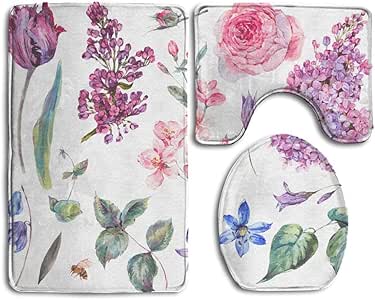 rzymaesa Set de muelles clásico acuarela ramo de rosas de color rosa