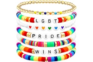 Ronglry Valentines Bracelet for Women Clay Bead Bracelet Heishi Surfer Bracelets Set Love Heart Valentines beaded Bracelets Bulk Cute Pink Red Stackable Stretch Bracelets for Valentines Accessories Jewelry Gifts