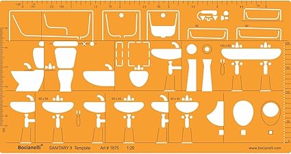 1 20 Scale Architectural Plan Plumbing Sanitary Fixtures Architect
