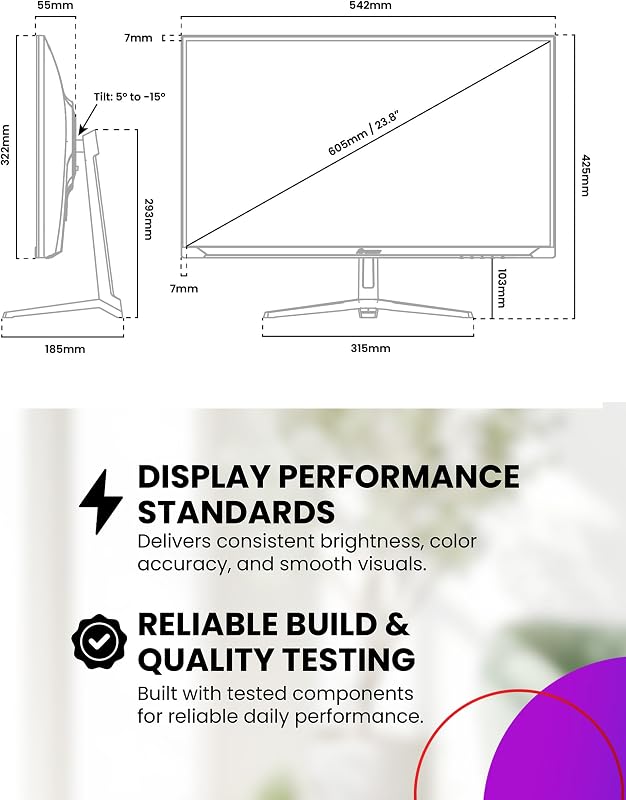Nova 24" Monitor Gaming IPS FHD 200 Hz, 1 ms, FreeSync, HDR, Altavoces Integrados – Negro