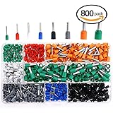 Hilitchi 800pcs 10-24 A.W.G Wire Copper Crimp Connector Insulated Cord Pin End Terminal Kit