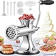Huanyu Manual Meat Grinder Sausage Stuffer Filler Hand Crank Mincer Stainless Steel Meat Processor Grinding Machine Ground Ch