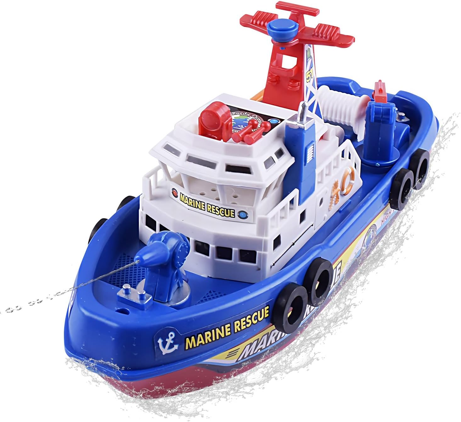 Bath Toys for Kids, Electric Fire Boat for Boys Girls, Water Play Games, for Shower Bathtub Bathroom Swimming Beach Outside Summer Easter Birthday