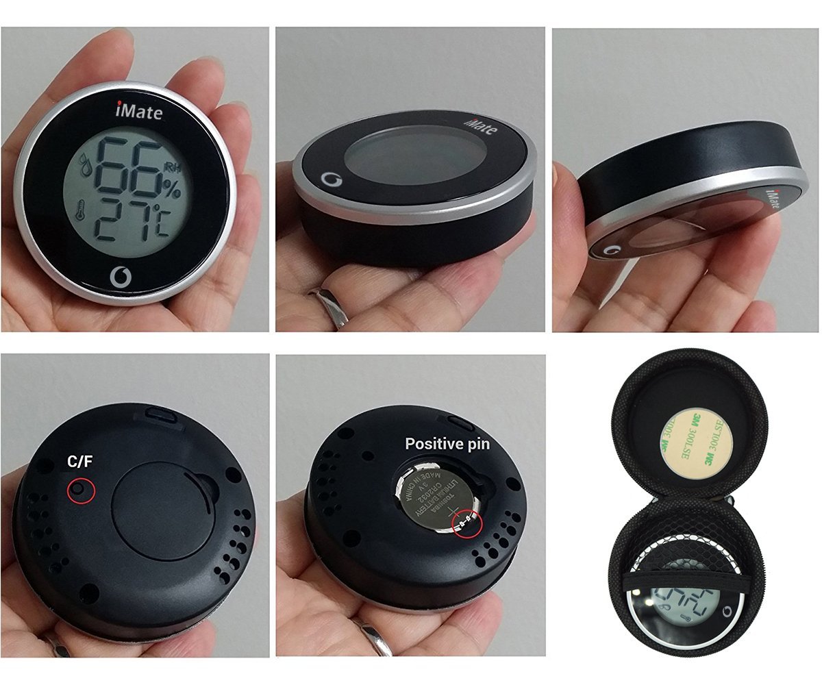 Home Digital LCD Humidity Meter Thermometer Cigar Humidor Wine Cellar