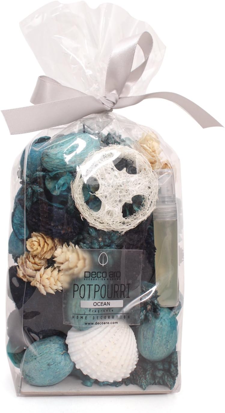 DECO ARO Ocean Potpourri Essential 125g Poly Bag with 10ml Fragrance Spray (Green)