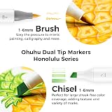 Ohuhu Alcohol Markers 72 Colors Brush Tip Dual Tips Chisel AP Certified view 2