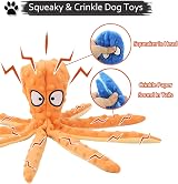 Acehome Squeaky Octopus Dog Toy No Stuffing Crinkle 32cm Medium Large view 4