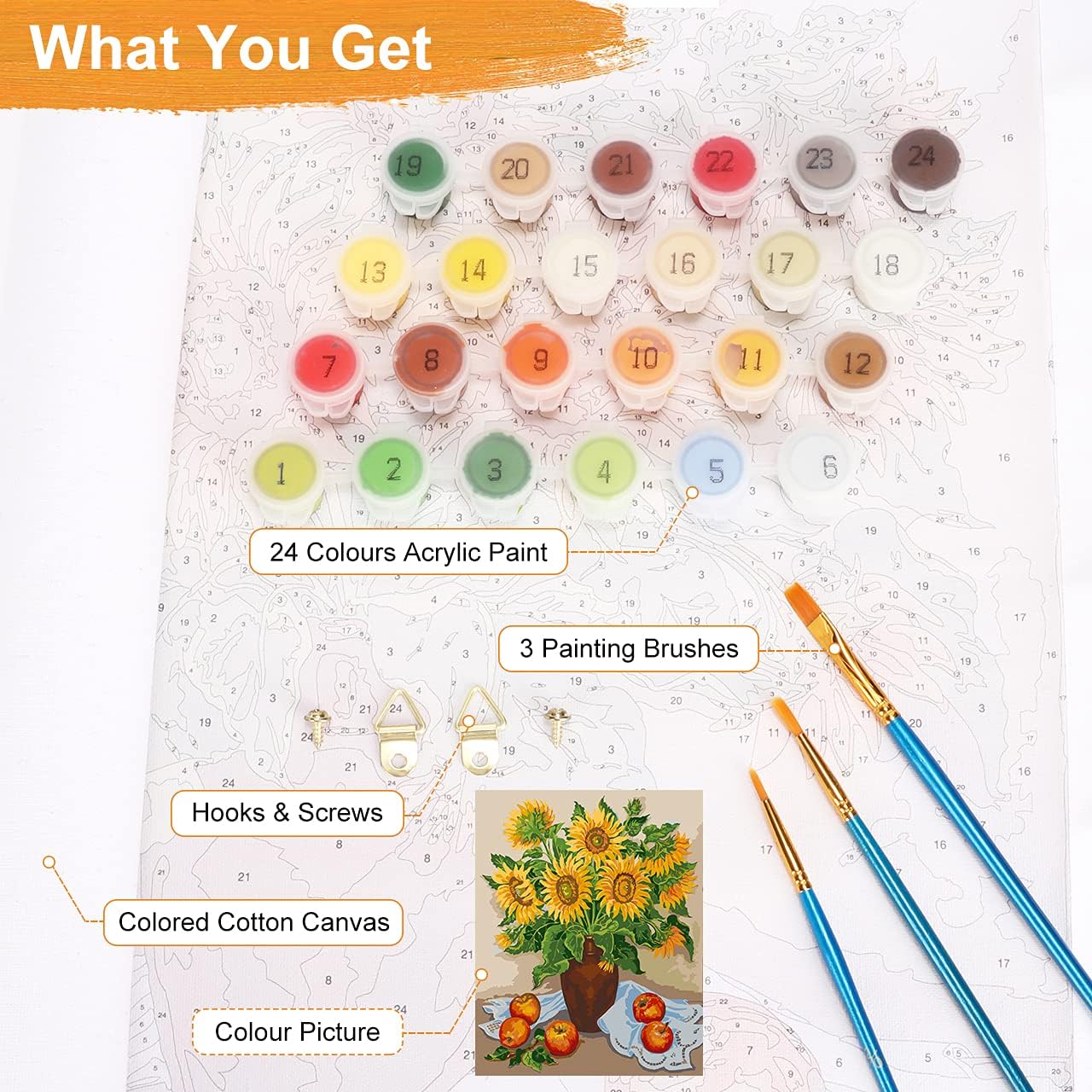Emooqi Pintar por Numeros Adultos, DIY Paint by Numbers