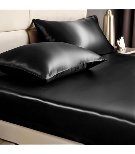 SiinvdaBZX Parure De Lit 3 Pièces En Satin Avec 2 Taies D'oreiller