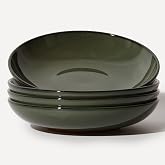 Pokini 8.75'' Ceramic Pasta Bowls Set of 4, Salad Bowls Pasta Serving Bowls | 32Oz Versatile Serving Bowls for Pasta, Salad, Fruit &amp; Noodles, Soup Bowls Sets, Stoneware Pasta Plates, Blackish Green